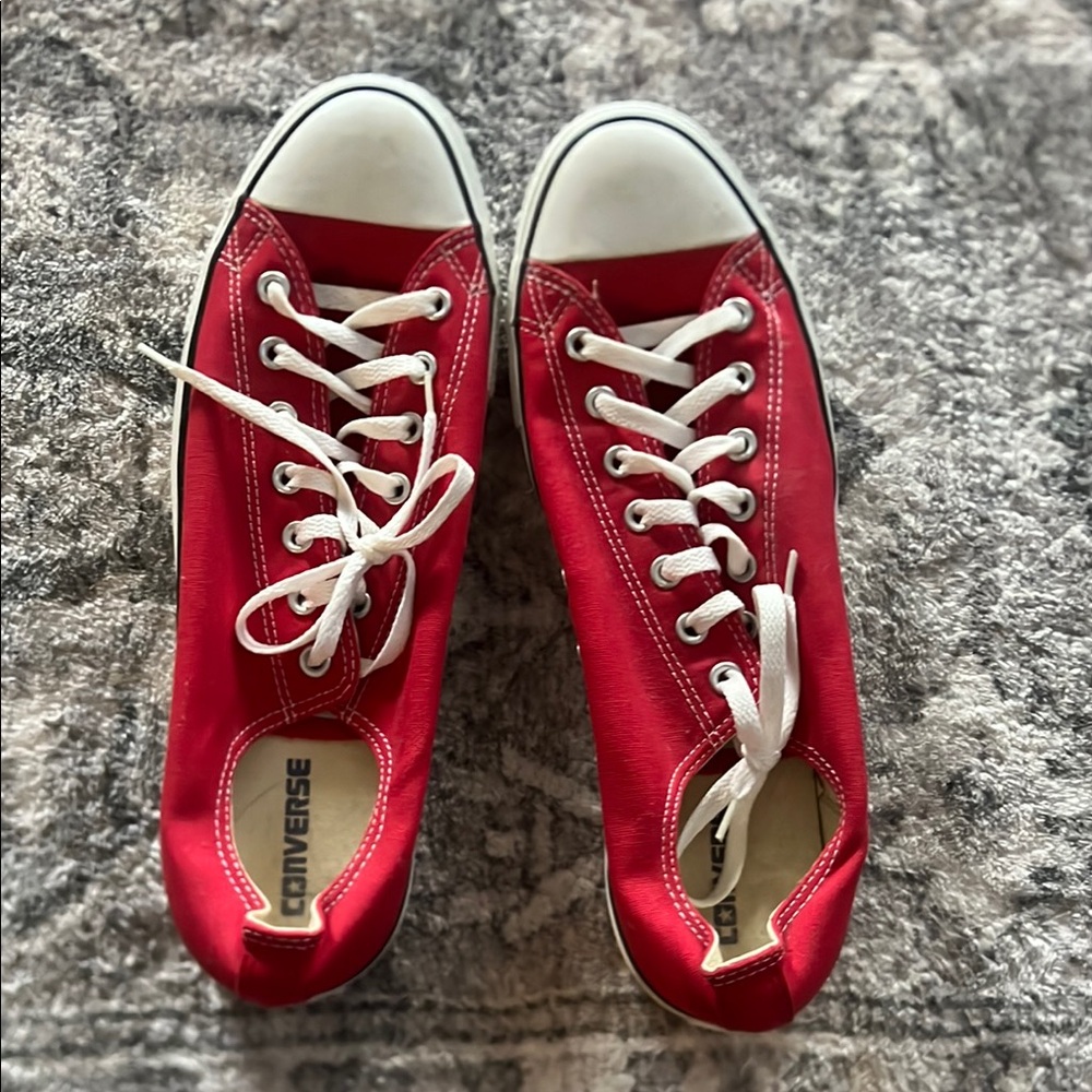 Converse Red Canvas Sneakers with White Accents